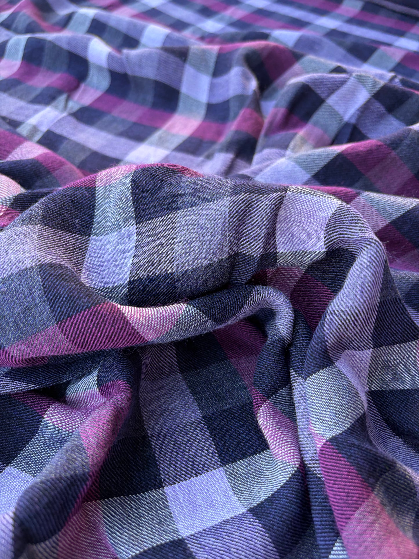 NOA 017 cotton gaze check mauve/lilac