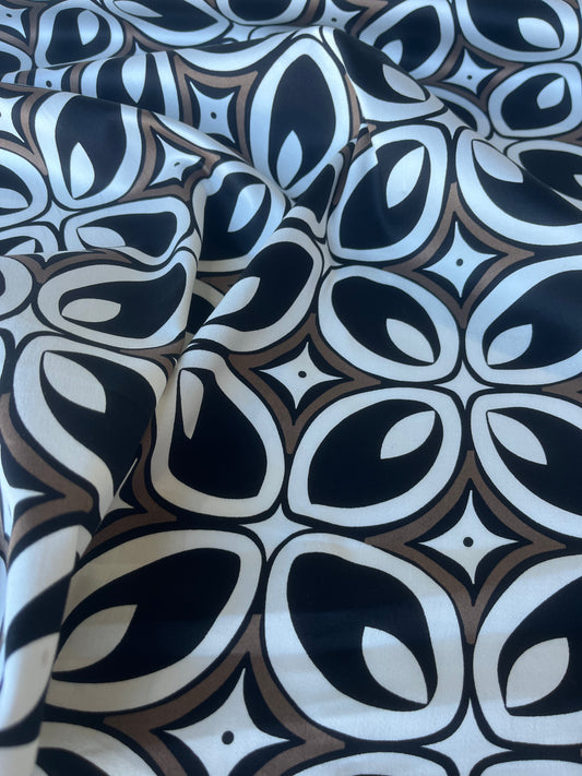 MARTY 010 cotton satin stretch black/white/brown