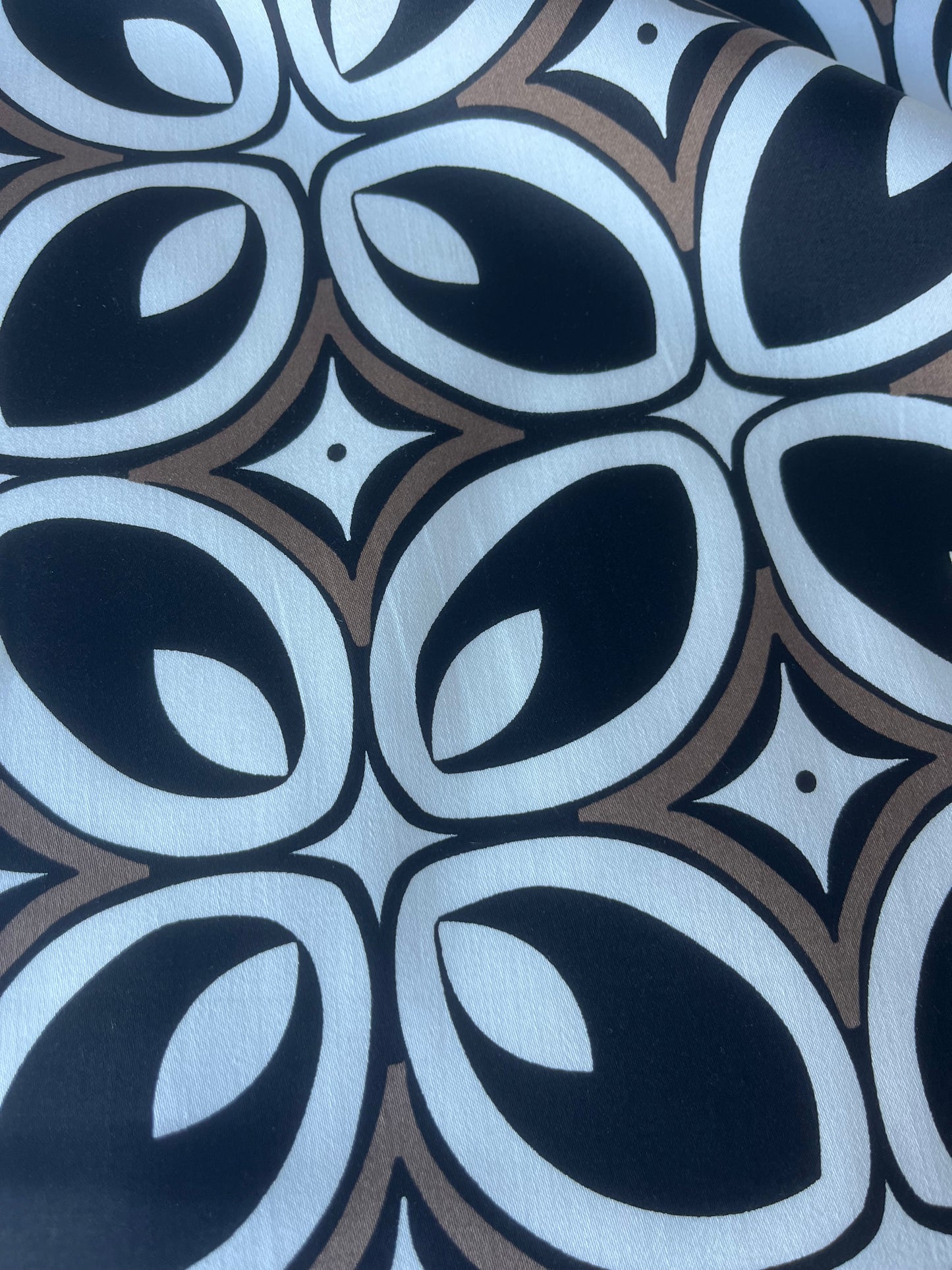 MARTY 010 cotton satin stretch black/white/brown
