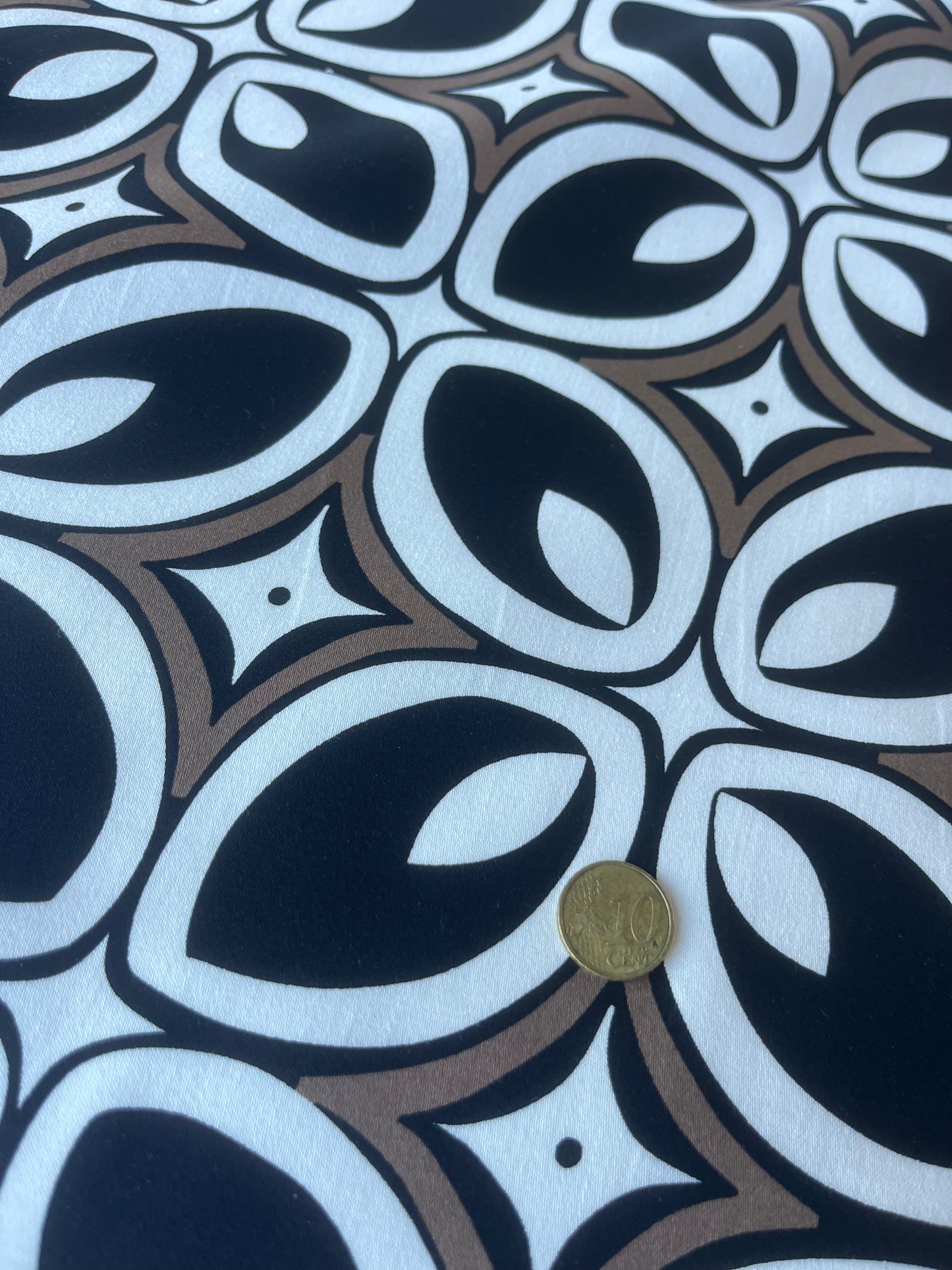 MARTY 010 cotton satin stretch black/white/brown