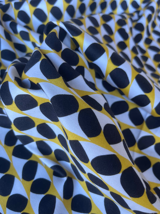 PC MARTY 011 cotton satin stretch black/white/yellow