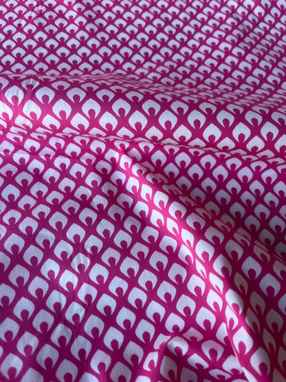 MARTY 012 cotton poplin stretch white/pink