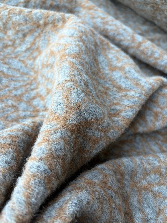 HOLLY 026 cognac/grey animalier  boiled wool