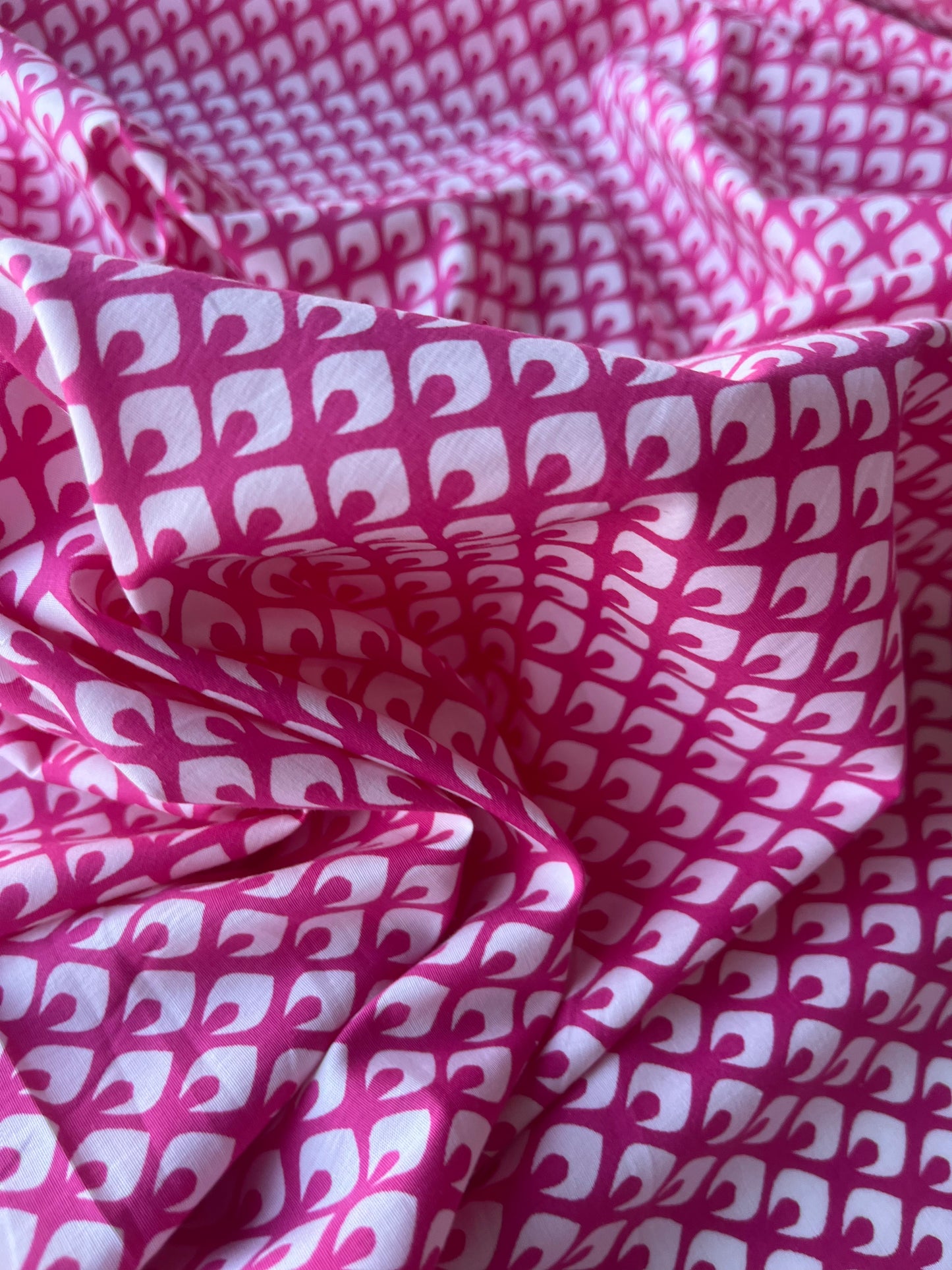 MARTY 012 cotton poplin stretch white/pink