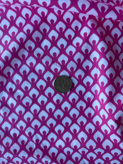 MARTY 012 cotton poplin stretch white/pink