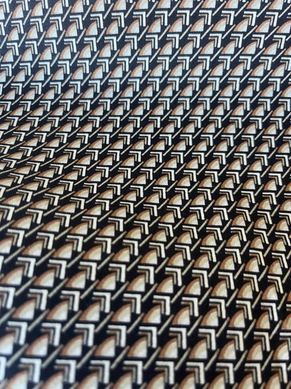 MARTY 006 cotton satin stretch brown geo