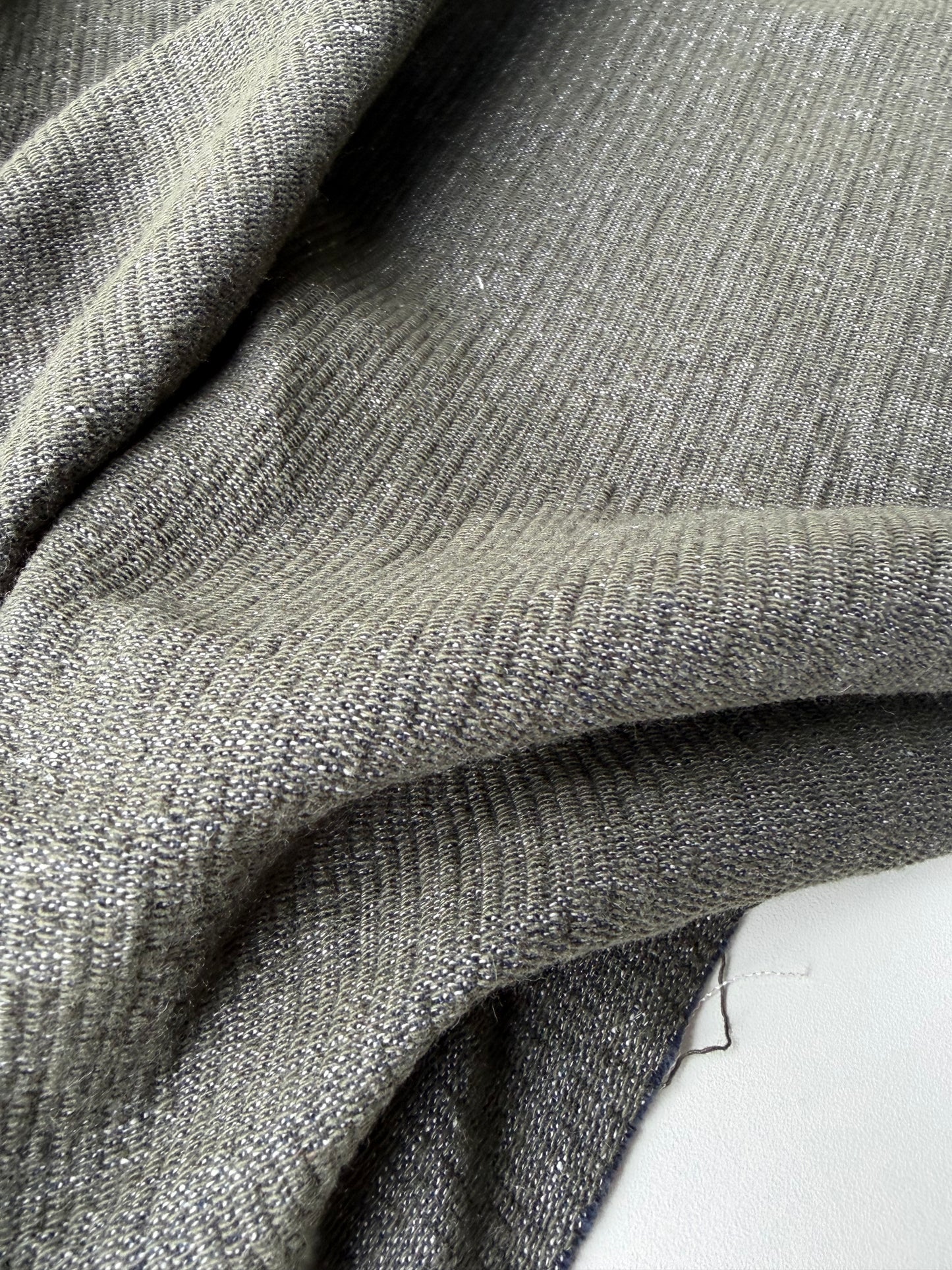 ISE 002 heavy cotton structured stripes dark green
