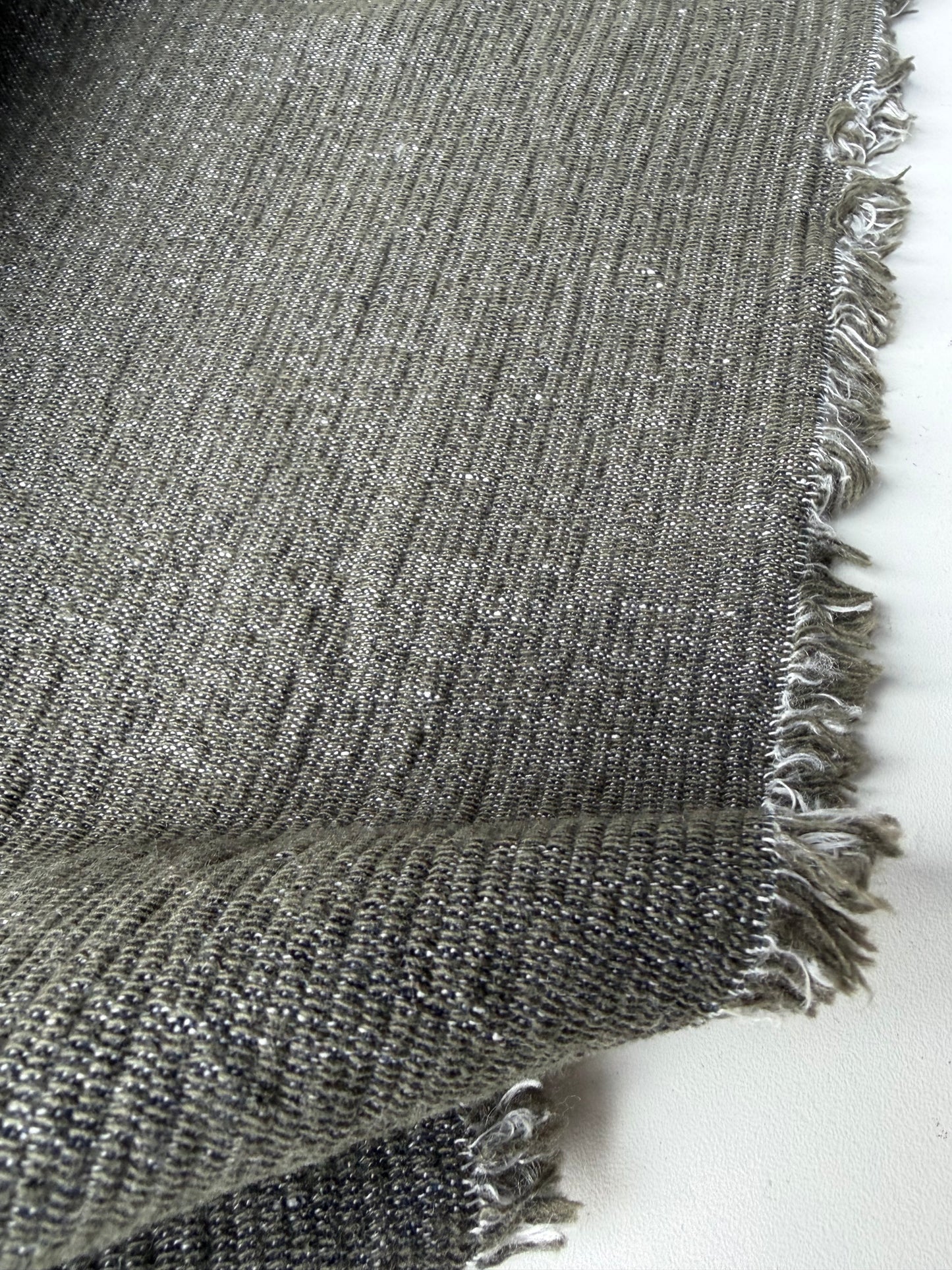 ISE 002 heavy cotton structured stripes dark green