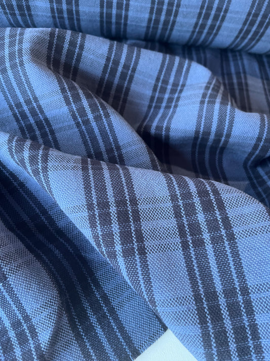 GAUTIER 003 heavy cotton colourwoven check navy/indigo