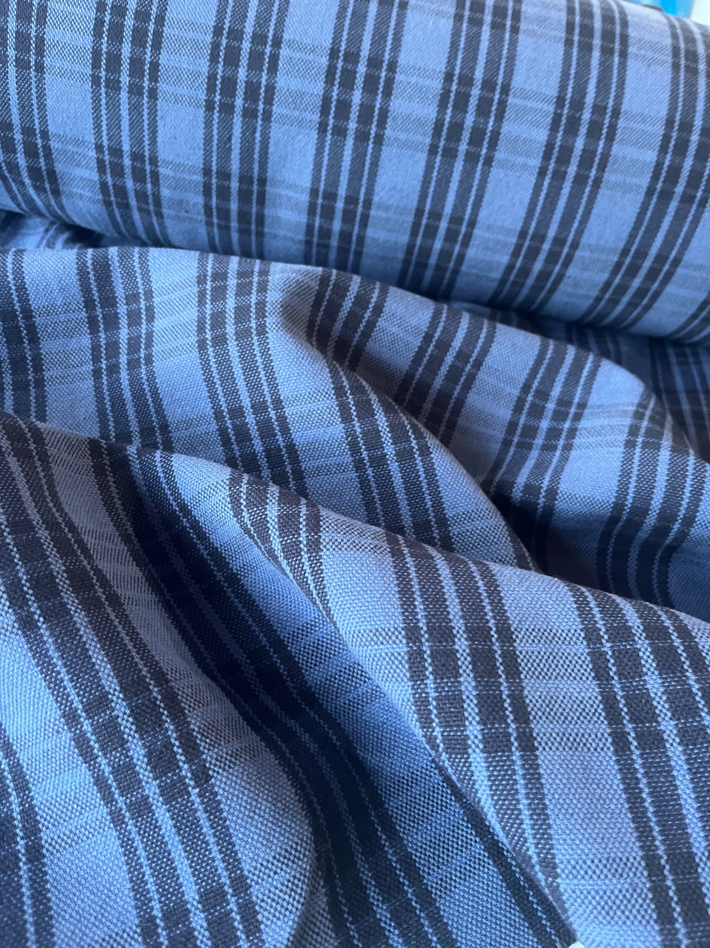 GAUTIER 003 heavy cotton colourwoven check navy/indigo