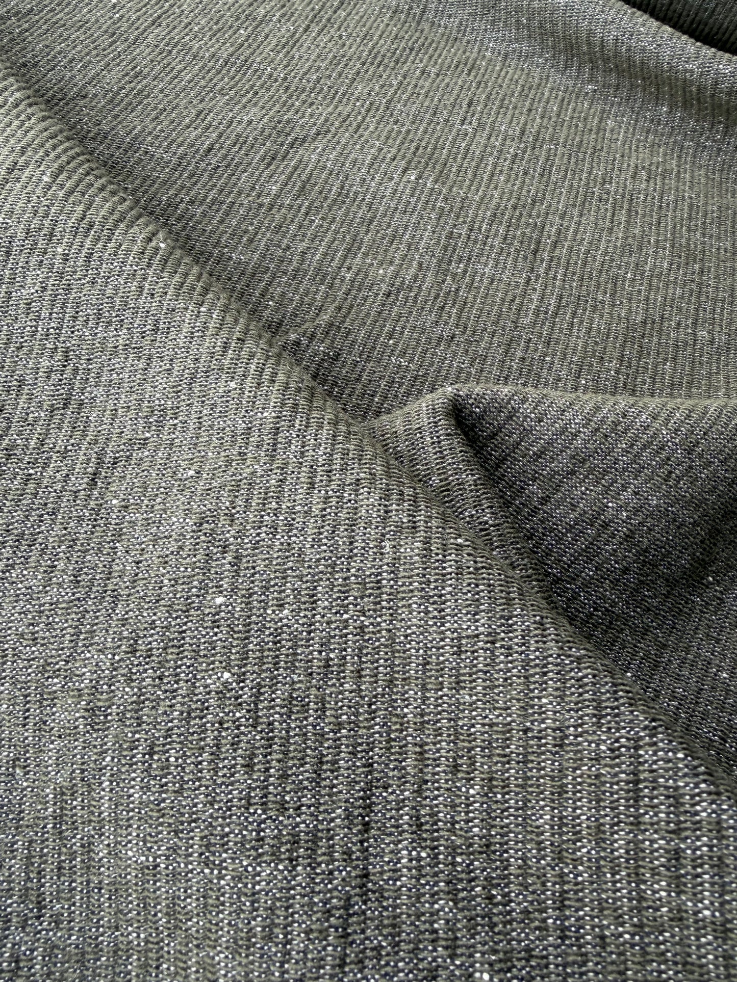 ISE 002 heavy cotton structured stripes dark green