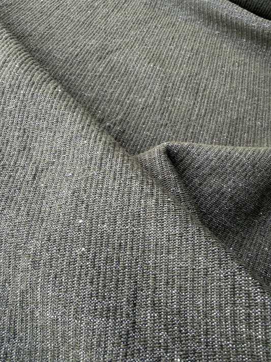 ISE 002 heavy cotton structured stripes dark green