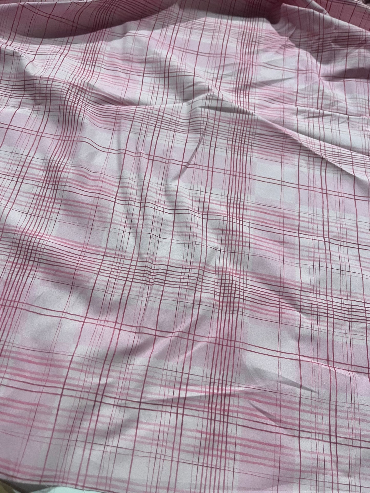 ELLA 010 cotton poplin pink checkered print