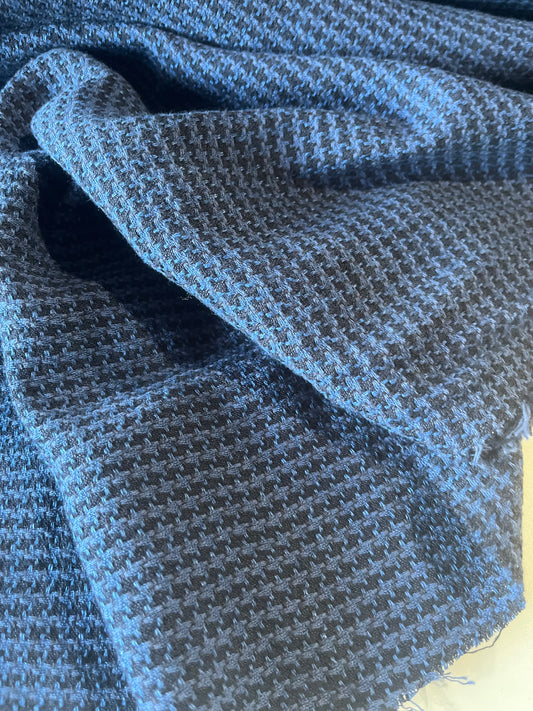 GAUTIER 004 heavy cotton colourwoven pied de poule navy/indigo