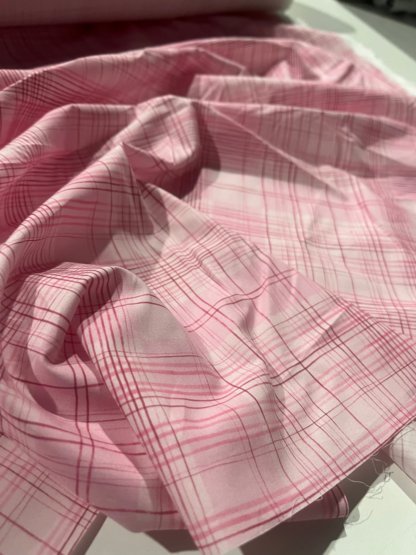 ELLA 010 cotton poplin pink checkered print