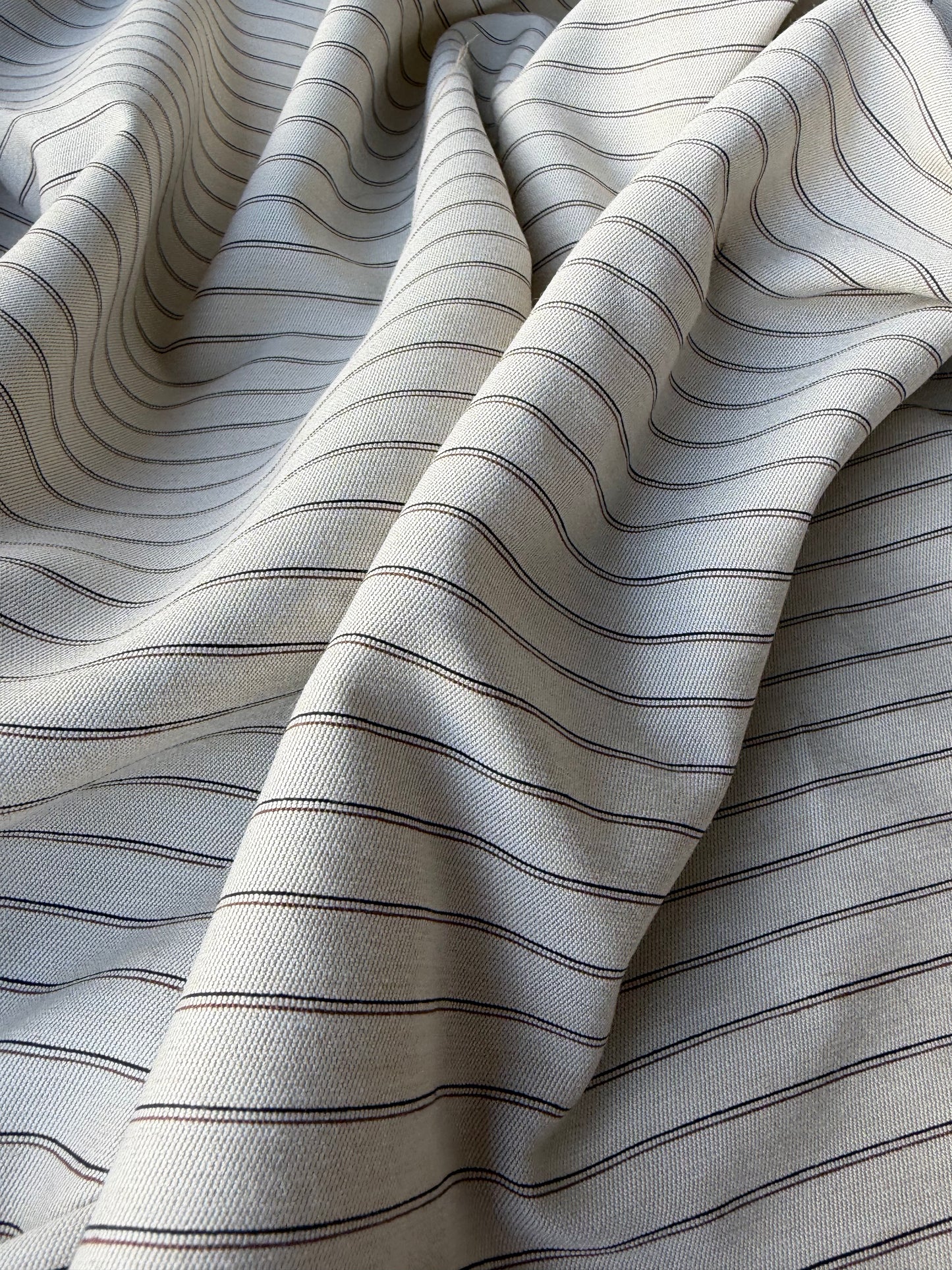 ISE 004 shiny striped suiting fabric with cotton