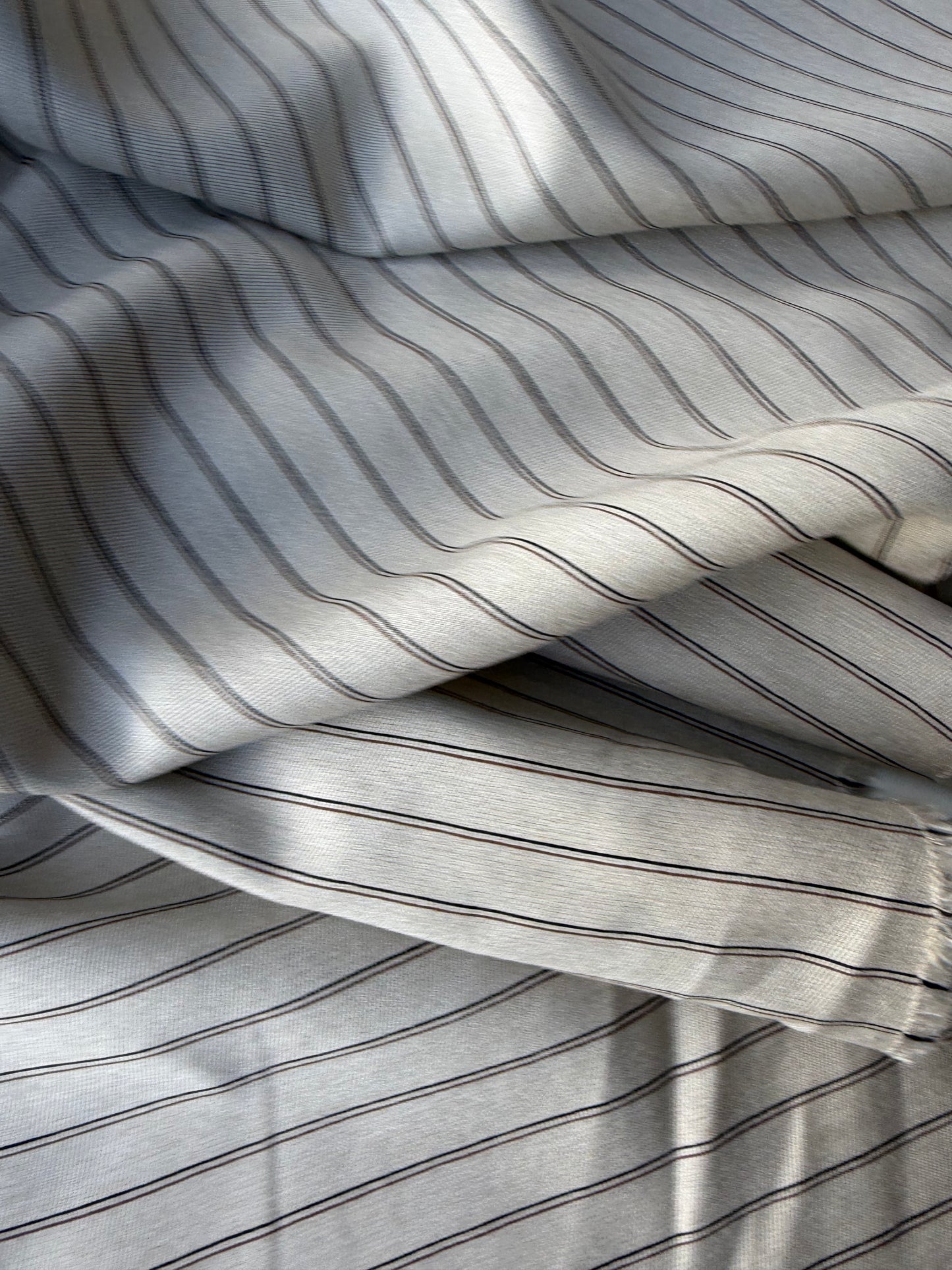 ISE 004 shiny striped suiting fabric with cotton