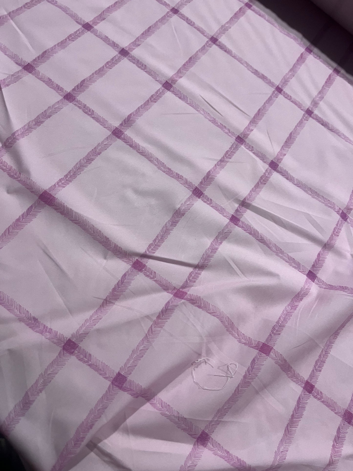 ELLA 011 cotton poplin stretch lilac checkered print