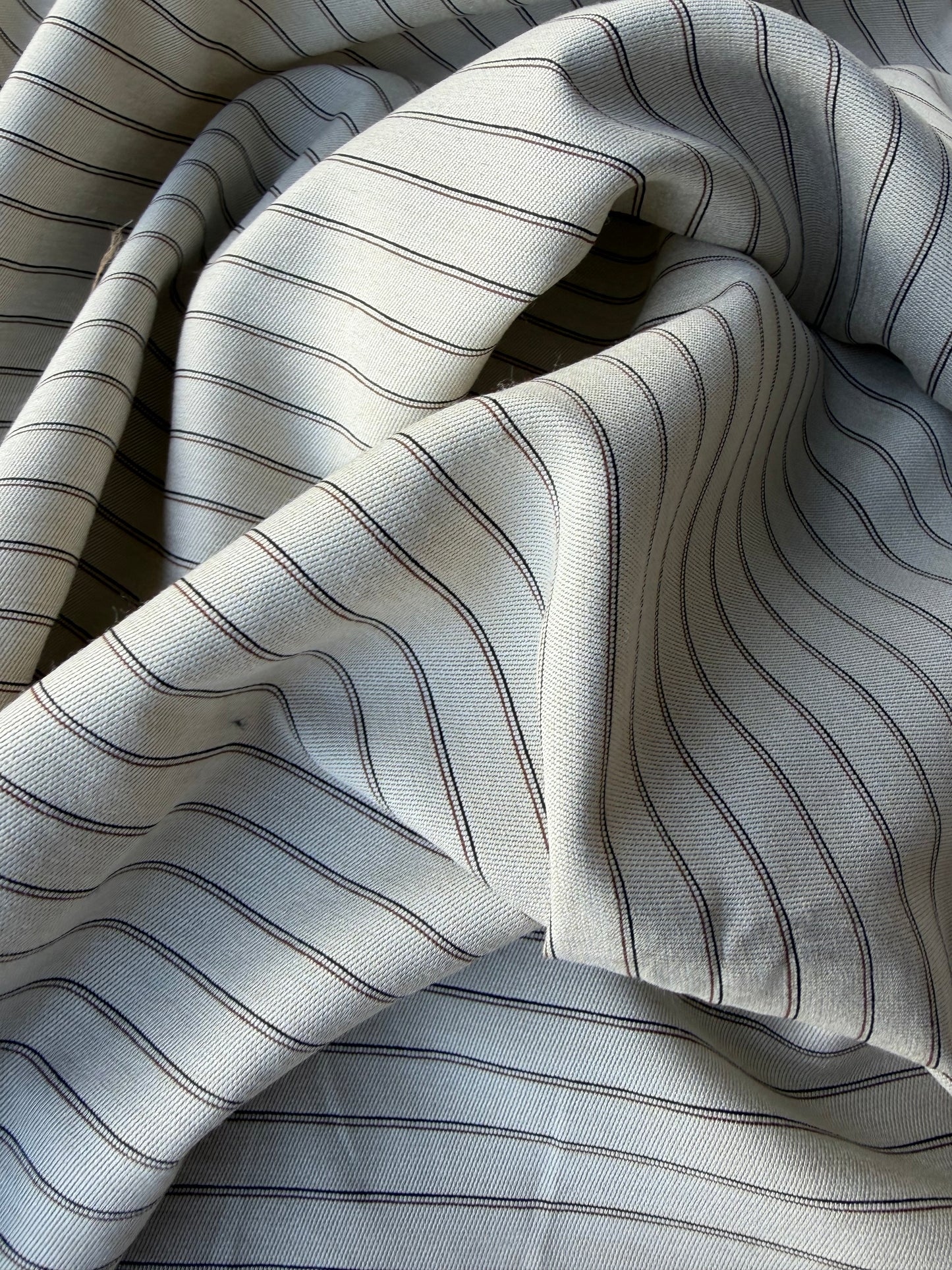 ISE 004 shiny striped suiting fabric with cotton