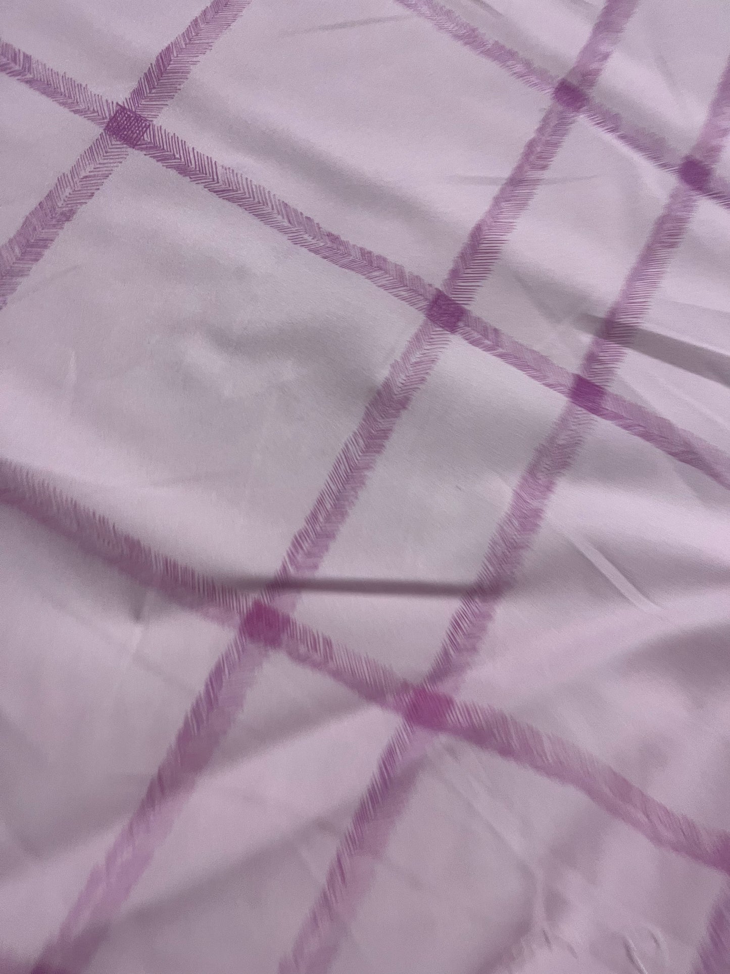 ELLA 011 cotton poplin stretch lilac checkered print