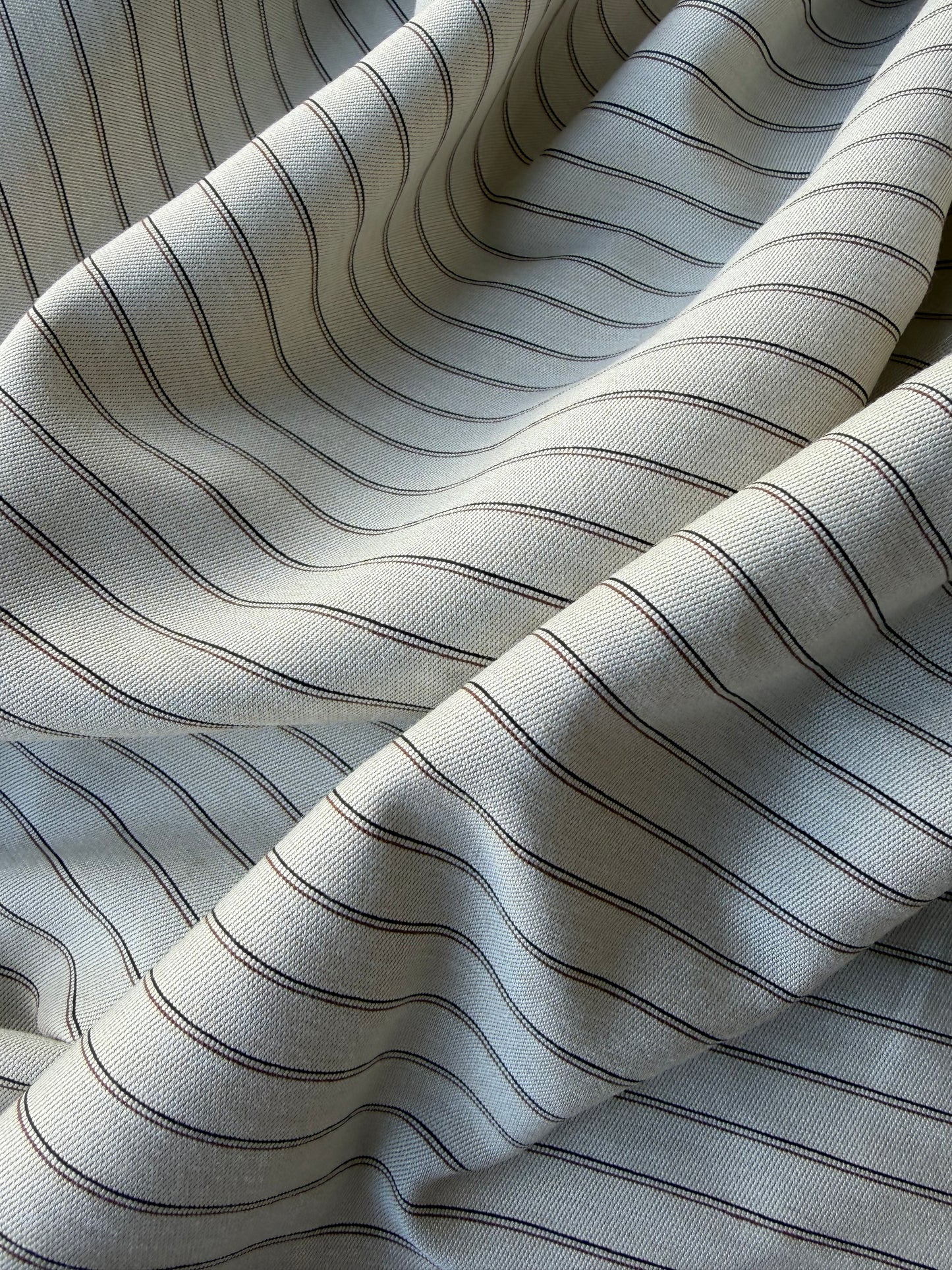 ISE 004 shiny striped suiting fabric with cotton