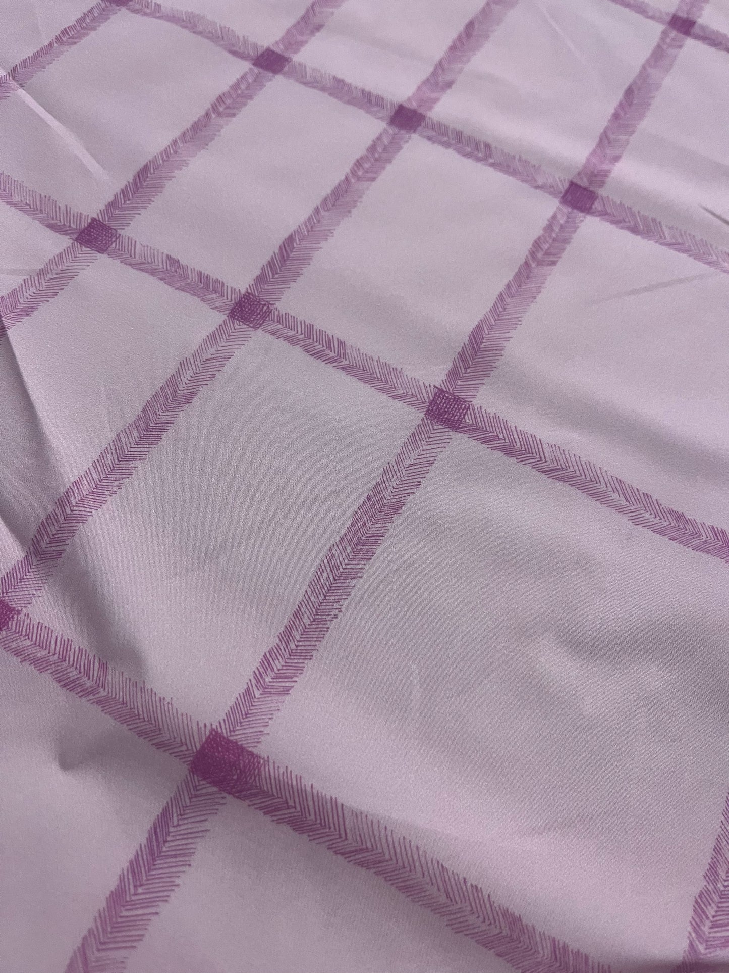 ELLA 011 cotton poplin stretch lilac checkered print