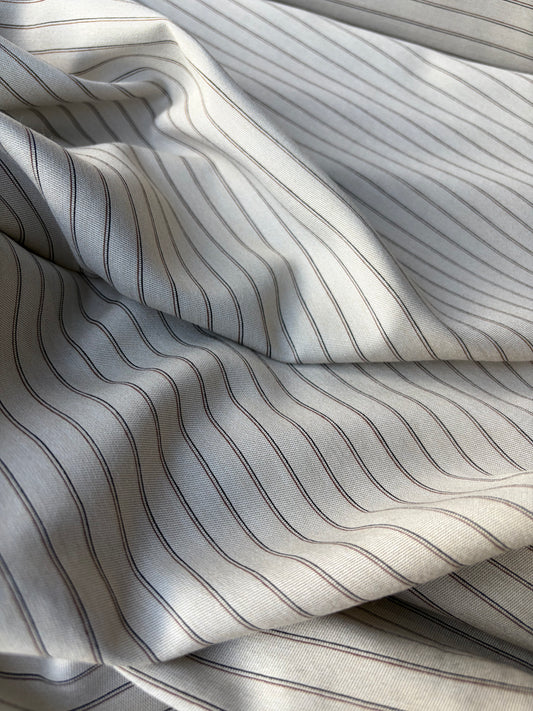 ISE 004 shiny striped suiting fabric with cotton