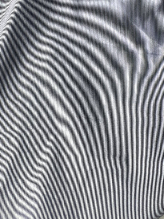 POLO 040 poplin stretch hairline stripe black/white