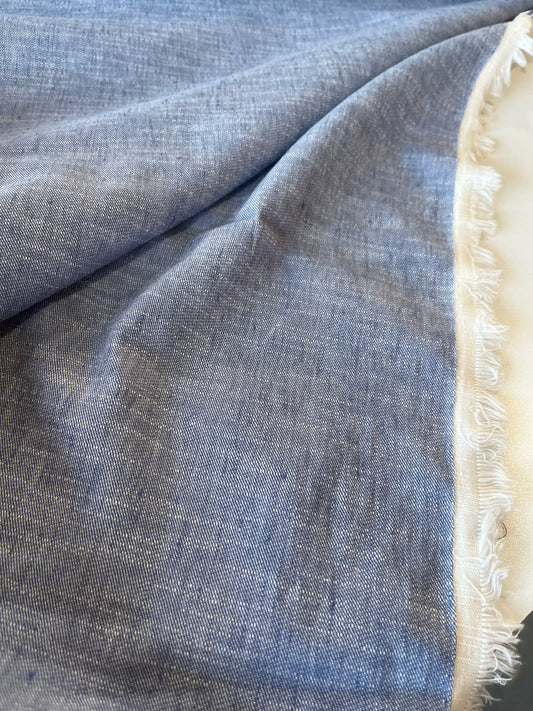 GAUTIER 009 light blue denim stretch with linen