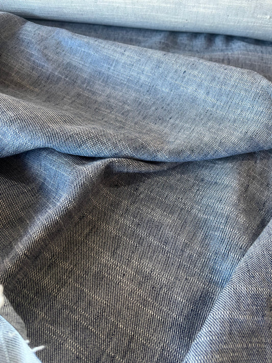 GAUTIER 010 blue denim stretch with linen