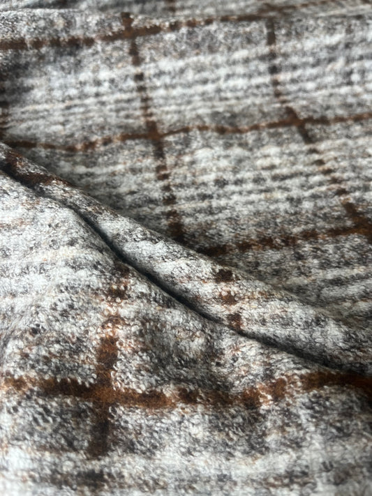 FLAVIO 005  Wool jersey check grey/brown
