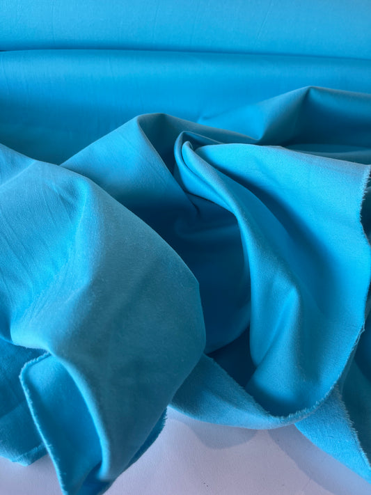 GAUTIER 015 washed cotton satin stretch turquoise