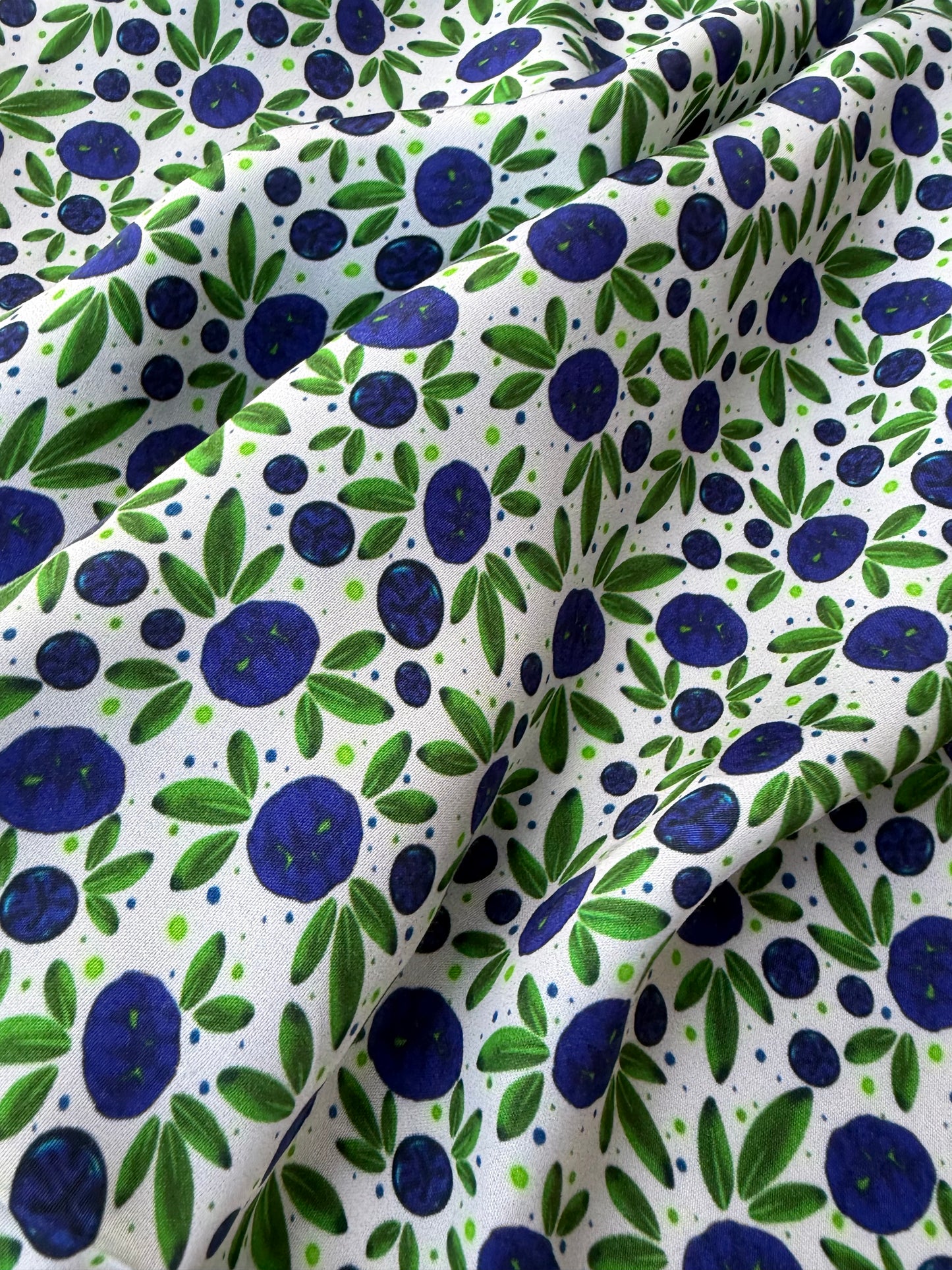 HOMER 007 viscose satin print blue berries