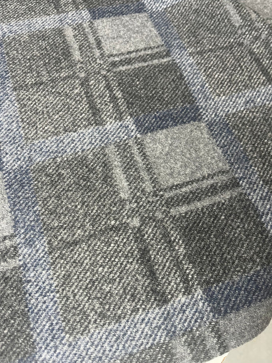FLAVIO 009 double face wool grey/blue check