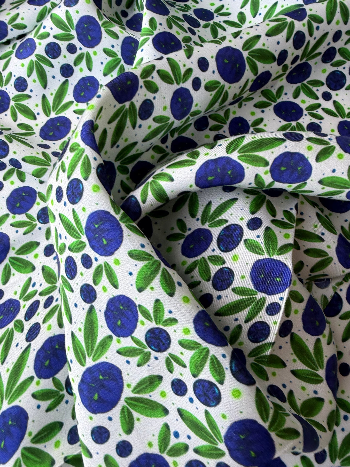 HOMER 007 viscose satin print blue berries