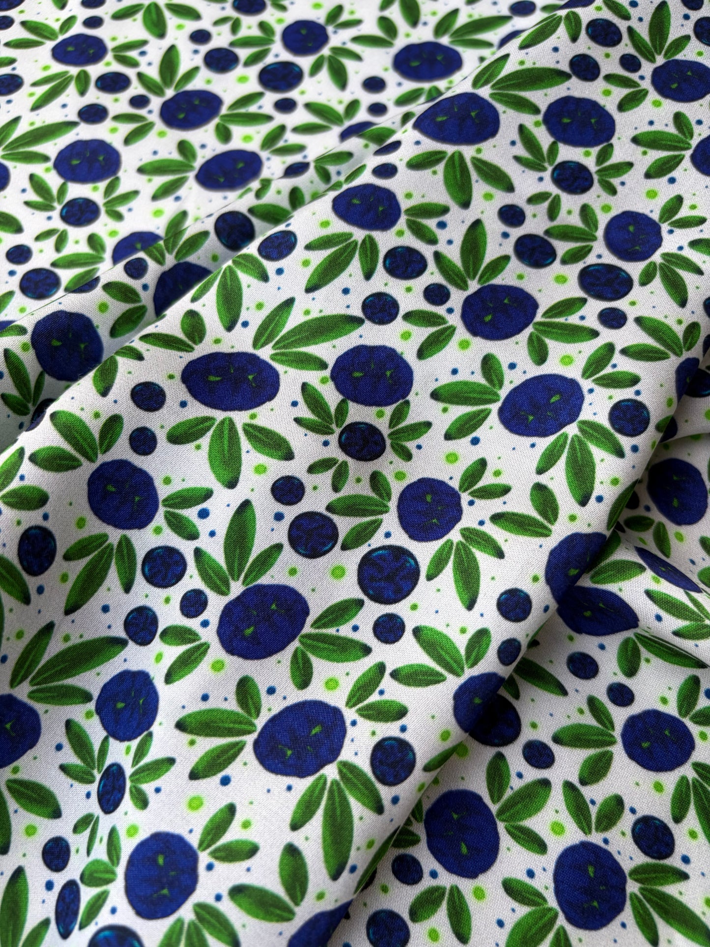 HOMER 007 viscose satin print blue berries