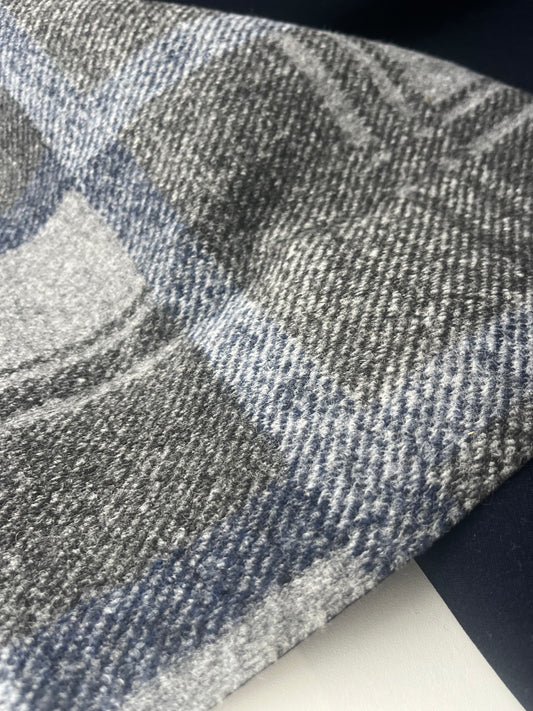 FLAVIO 009 double face wool grey/blue check