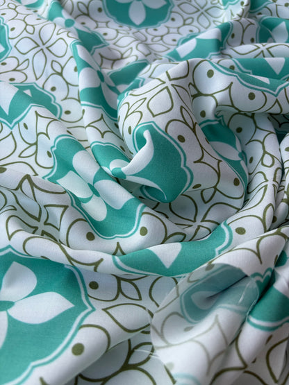 HOMER 009 viscose print green/aqua