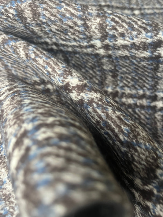 FLAVIO 011 double face wool brown/blue check