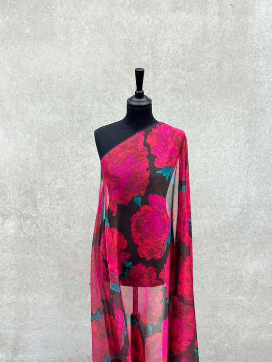 STELLA 007 chiffon bold flower print
