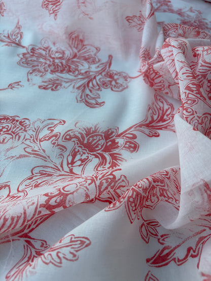 HOMER 013 cotton voile soft pink flowerprint