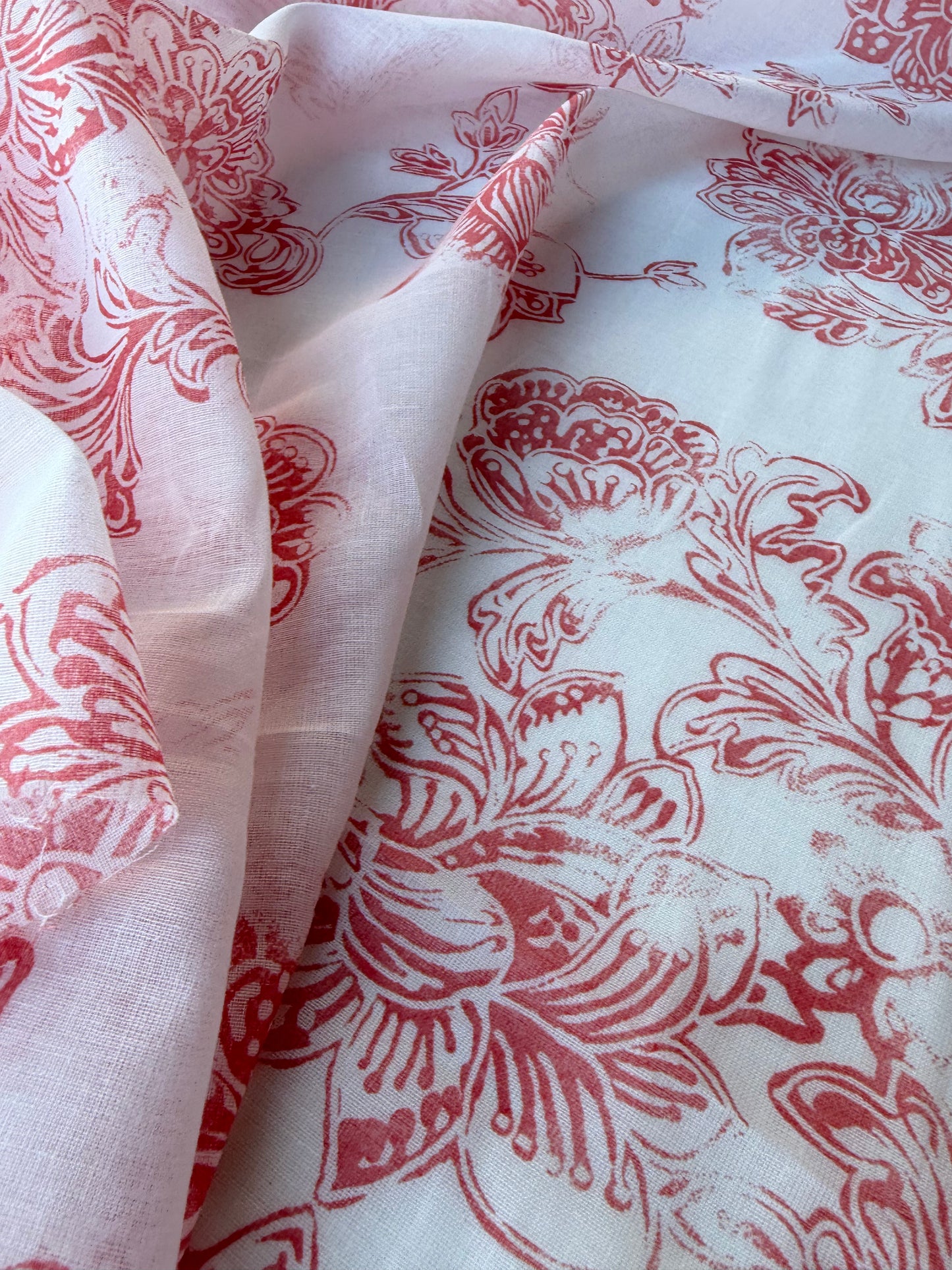 HOMER 013 cotton voile soft pink flowerprint