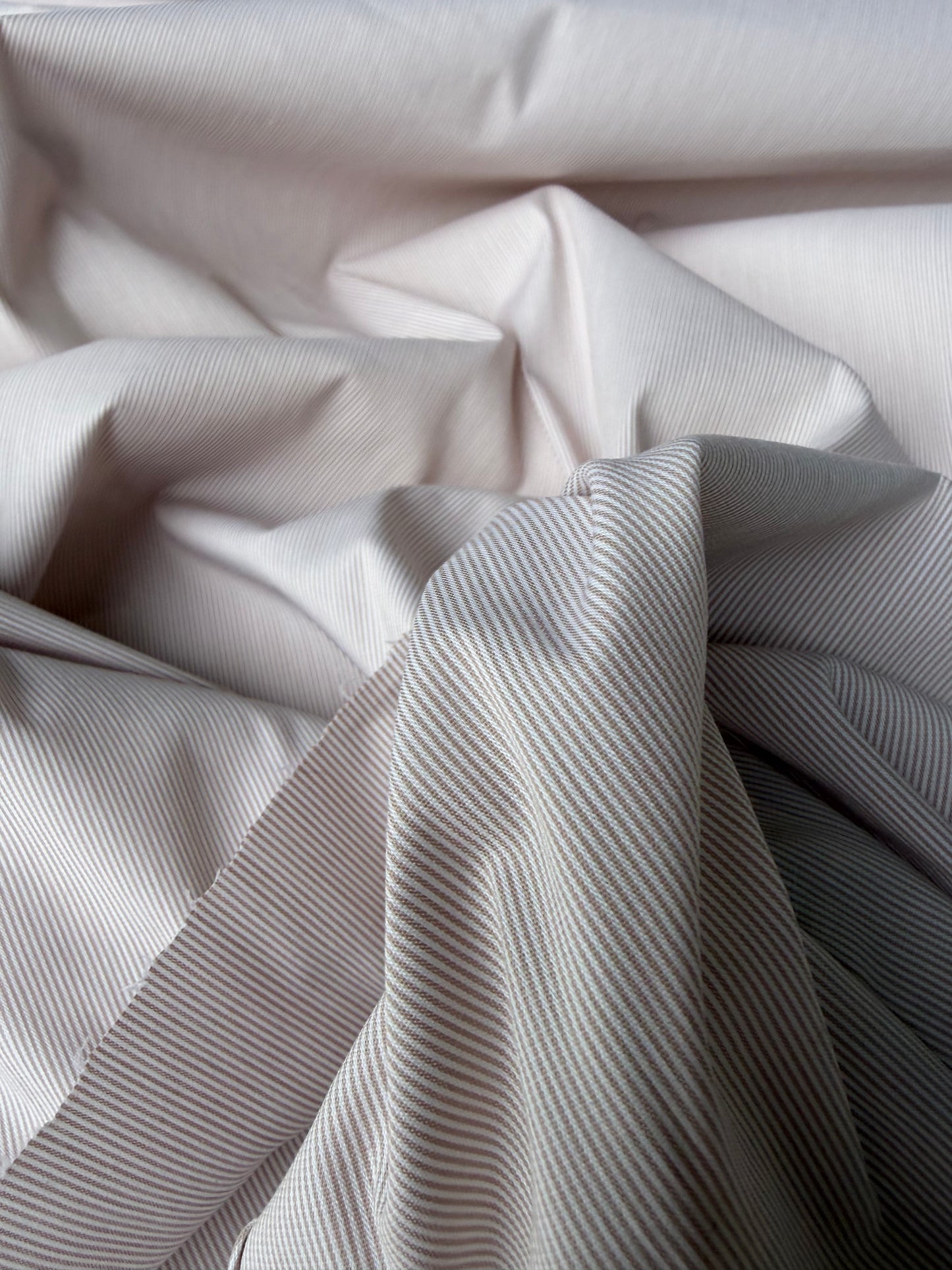 ISE 017 cotton shirting stripes salmon/white