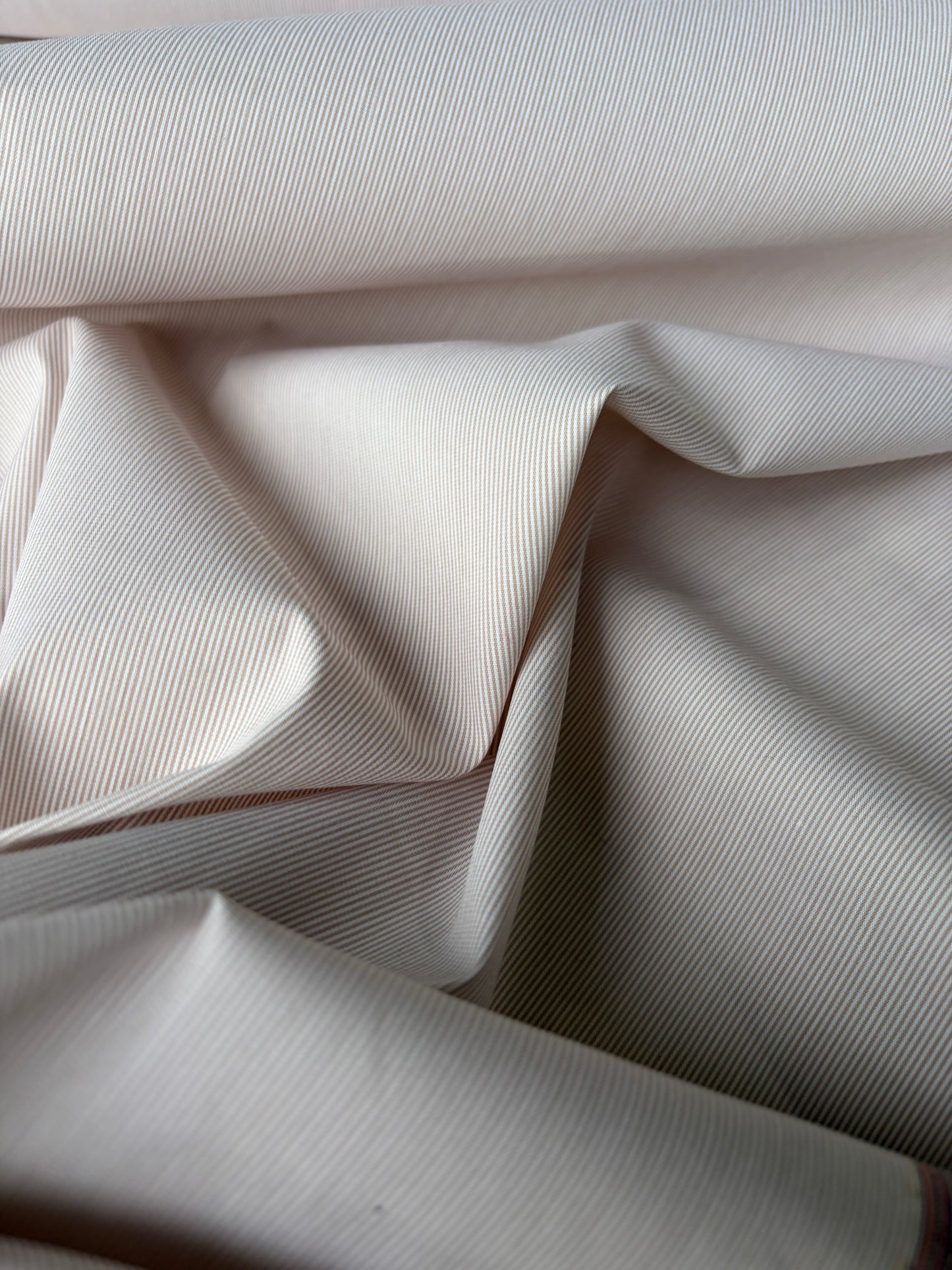 ISE 017 cotton shirting stripes salmon/white
