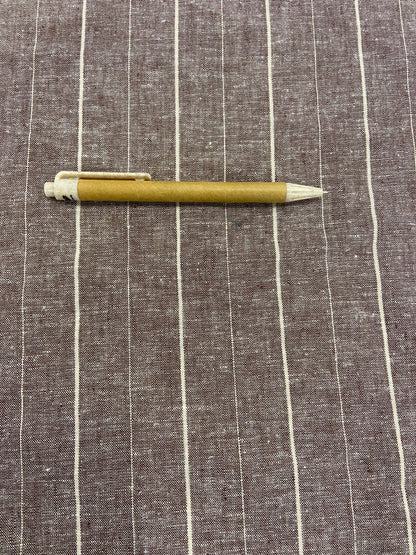 Jonny 016 midweight cotton/linnen jacquard brown-ecru stripe