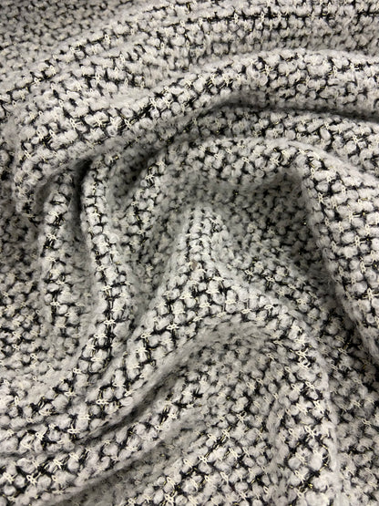 Jonny 009 tweed bouclette black-white with gold lurex