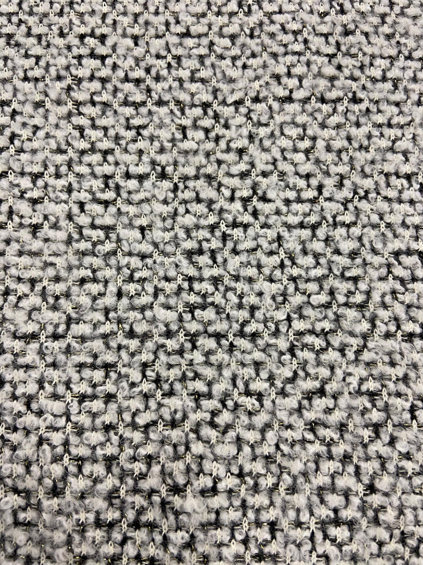 Jonny 009 tweed bouclette black-white with gold lurex