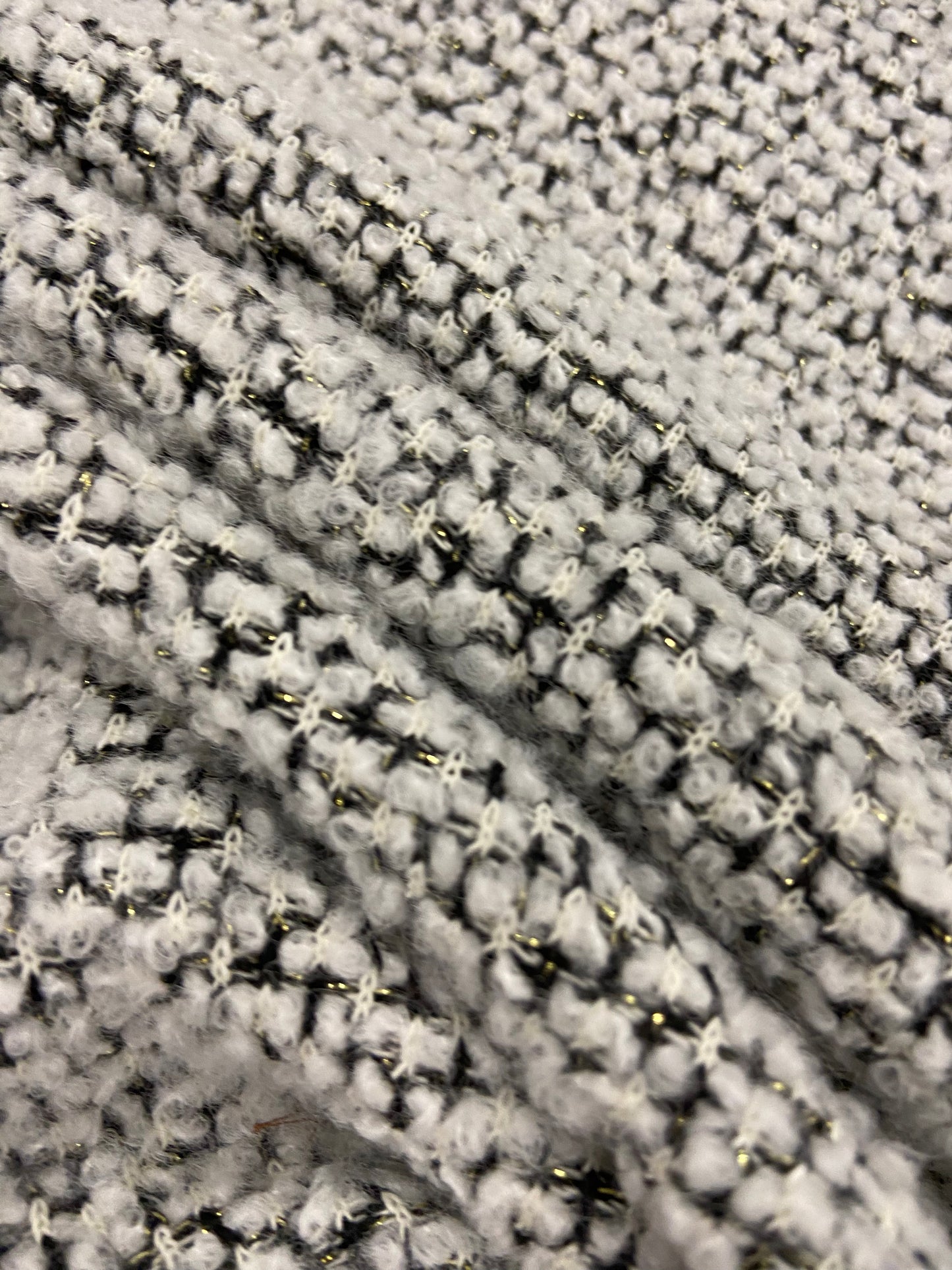 Jonny 009 tweed bouclette black-white with gold lurex