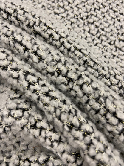 Jonny 009 tweed bouclette black-white with gold lurex