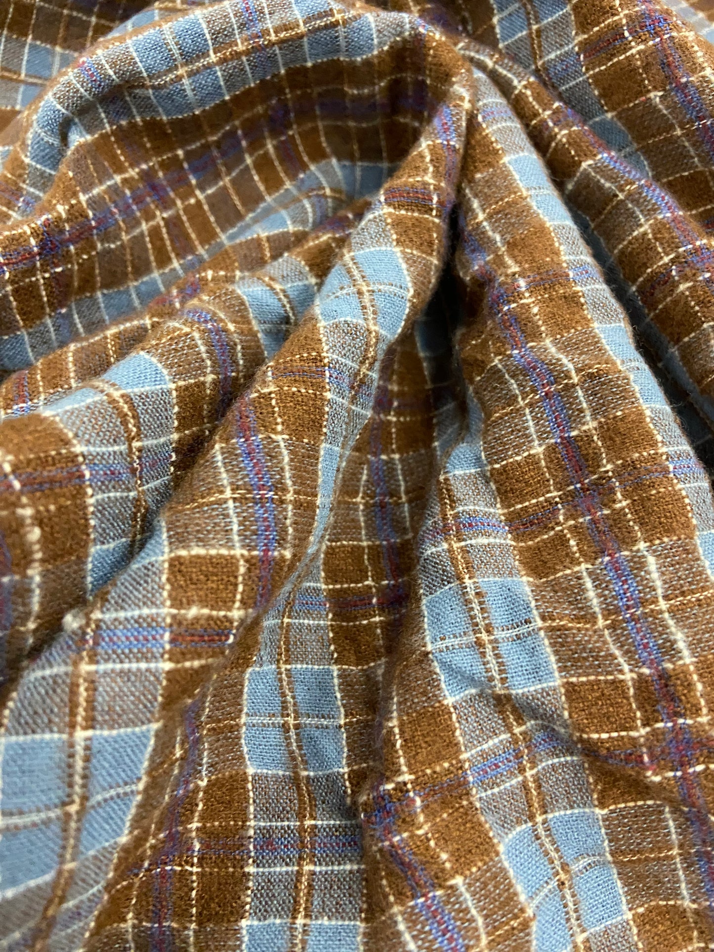 Jonny 008 seersucker flanel brown-bleu check